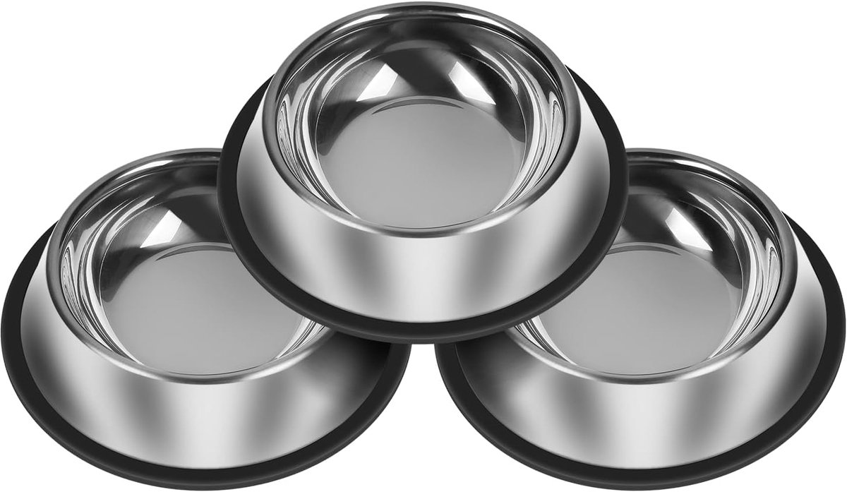 Hondenkommen Set - Voerbakken Puppy - Voeding en Water - Antislip Bodem - 1580 ml per stuk - Roestvrij staal