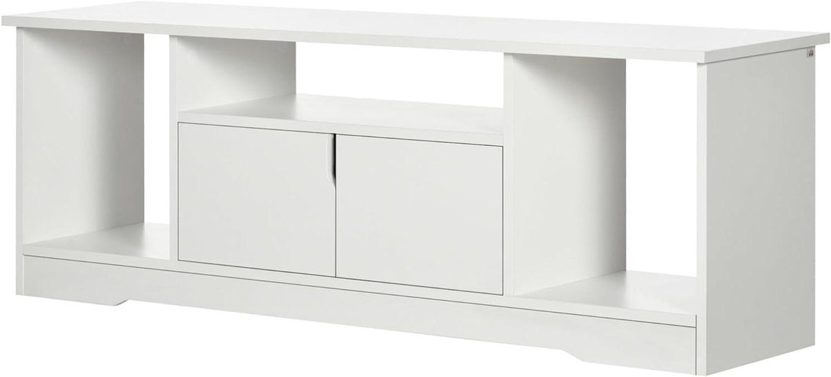 Tv-meubel - Mediabureau Kast - Woonkamer Opbergen - Compact Modern Design - 120x30x41cm - Wit
