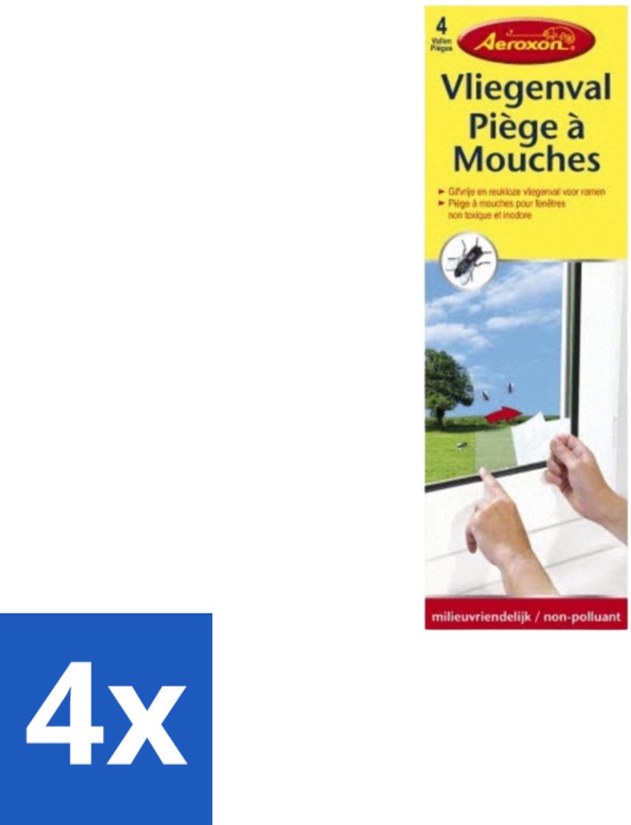 Aeroxon – Vliegenval – Voor Ramen – Discreet & Effectief - Voordeelverpakking - 4 stuks