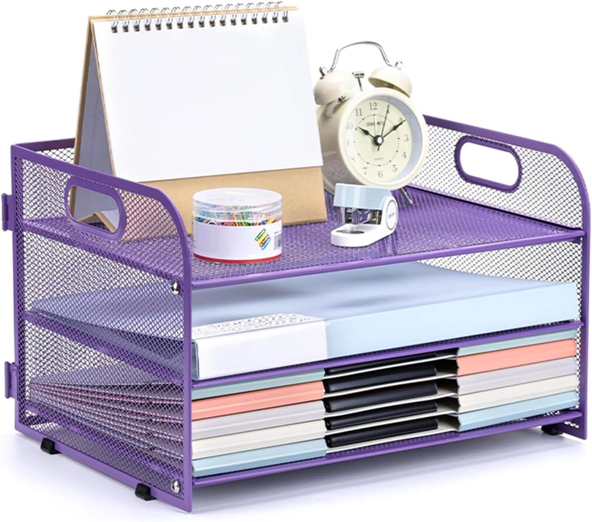 Bureau Organizer - Papier Opslag Lade - Thuis Kantoor - 3 Lagen Ontwerp - 32.5 x 23.5 x 17.5 cm