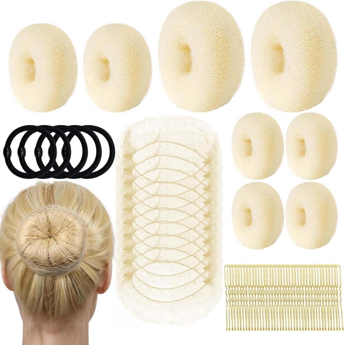 Haarbun Set - Knotmaker - Haarstyling - 63 Delig - Verschillende Maten