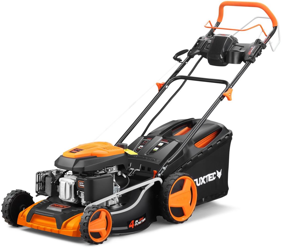 FUXTEC Grasmaaier Benzine - E-Start - 51cm - Zelfrijdend / Zelftrekkend / Achterwielaandrijving - Mulchfunctie - Opvangbak 60L - FX-RM5196eS