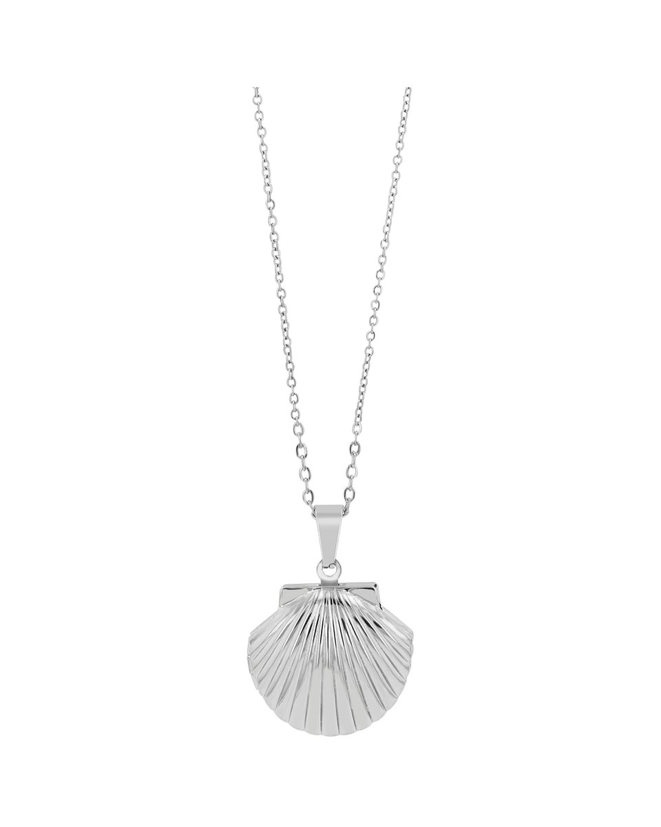 AKZENT Akzent dames ketting met hanger Gilda "Gilda", ketting met schelpvormig medaillon, roestvrij staal,