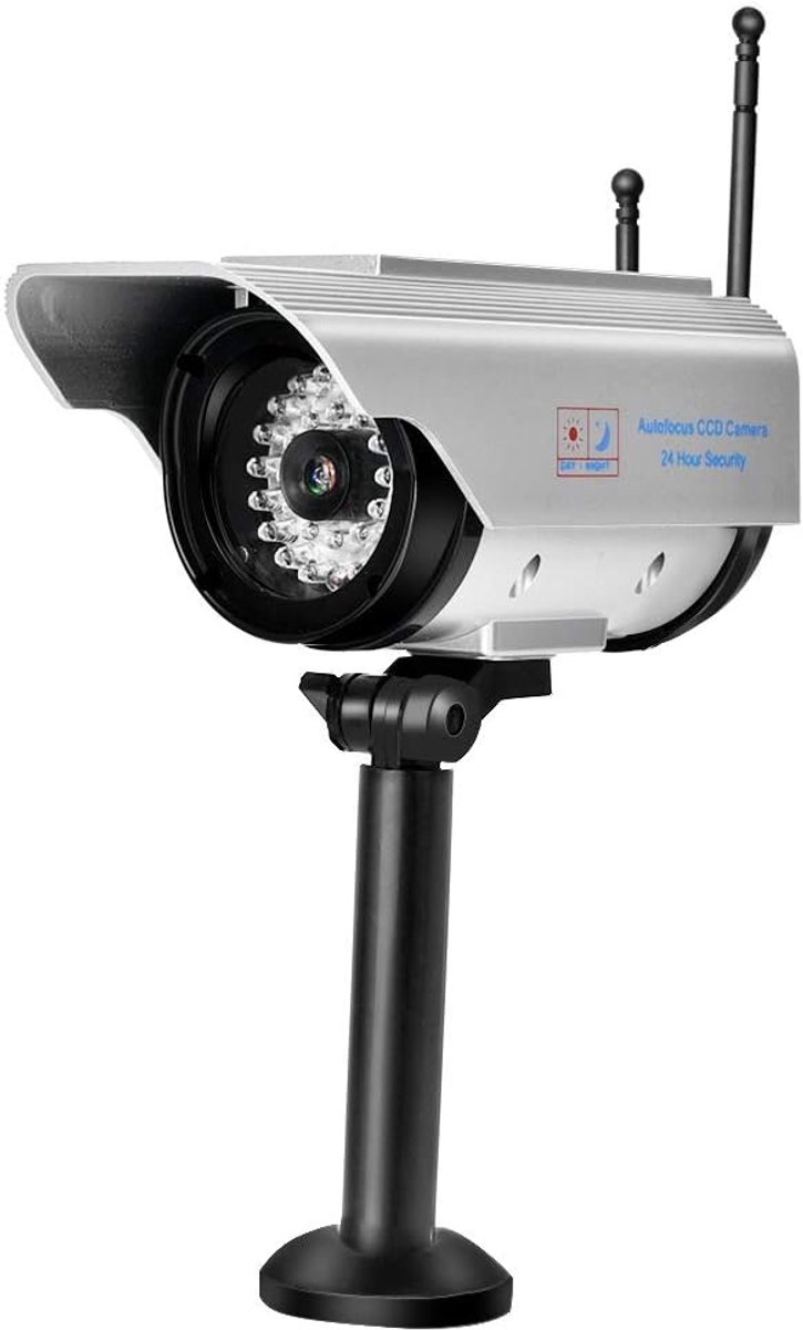 Nep Beveiligingscamera - Dummy Camera - Buiten Bewaking - Zonne-energie LED - 19 x 9 x 9 cm - Zwart