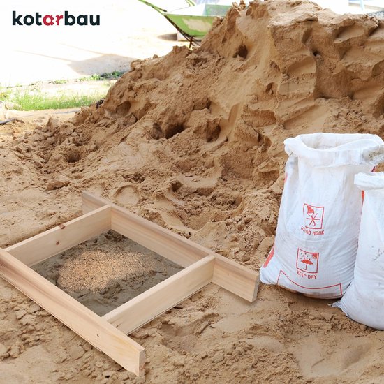 KOTARBAU® Grondzeef, Bouwzeef, 2 x 2 mm, Staal + Hout, 80x50 cm, Zandzeef, Zwart Natuurlijk, Tuinzeef, Grote Grondzeef, Compostzeef, voor Aarde en Stenen van Merkloos	 — afbeelding 2