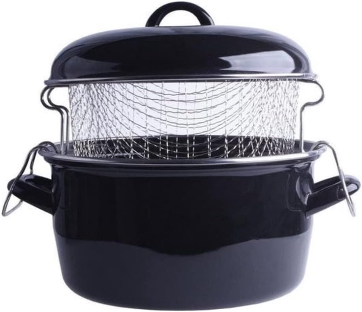 Frituurpan - Friteuse Frietpan - Thuis Gebruik - Inductie Geschikt - Diameter 24cm - Zwart