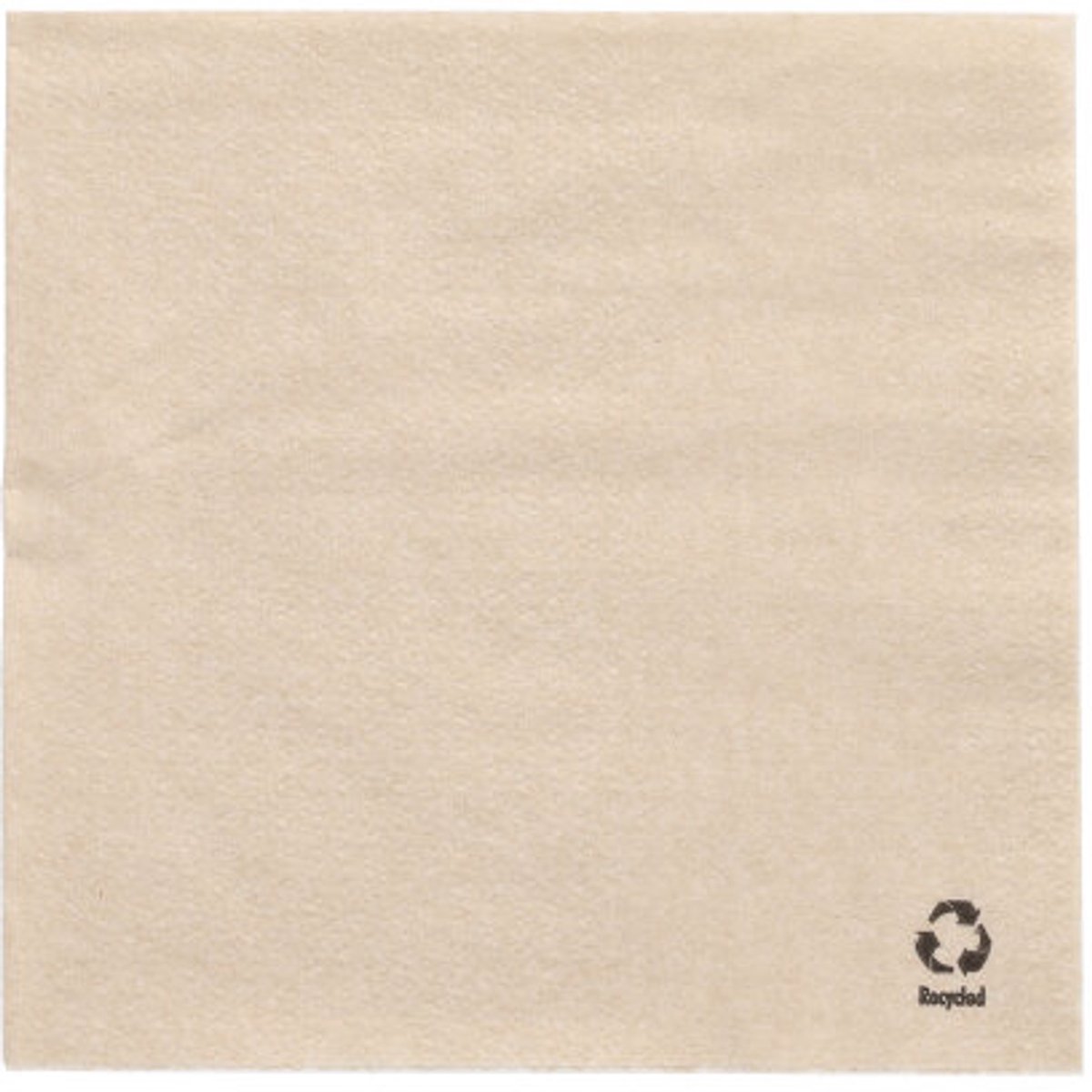 10x 500 Servetten 1-laags 1/4 vouw 33 cm x 33 cm natuur gemaakt van gerecycled papier