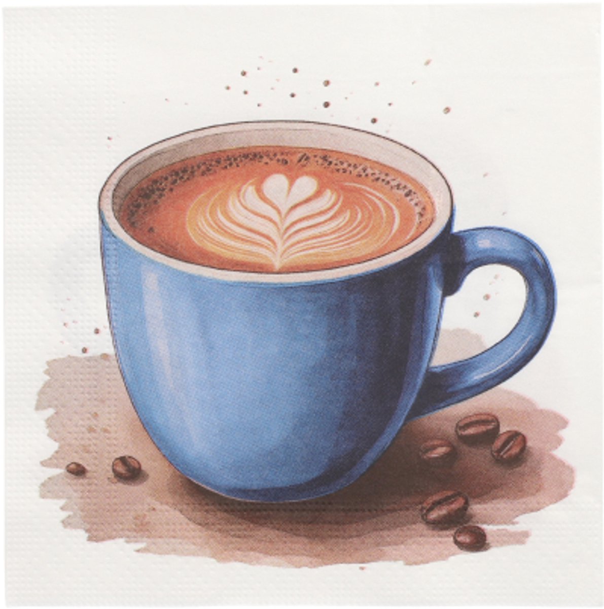10x 20 Servetten 3-laags 1/4 vouw 33 cm x 33 cm Cup of Coffee