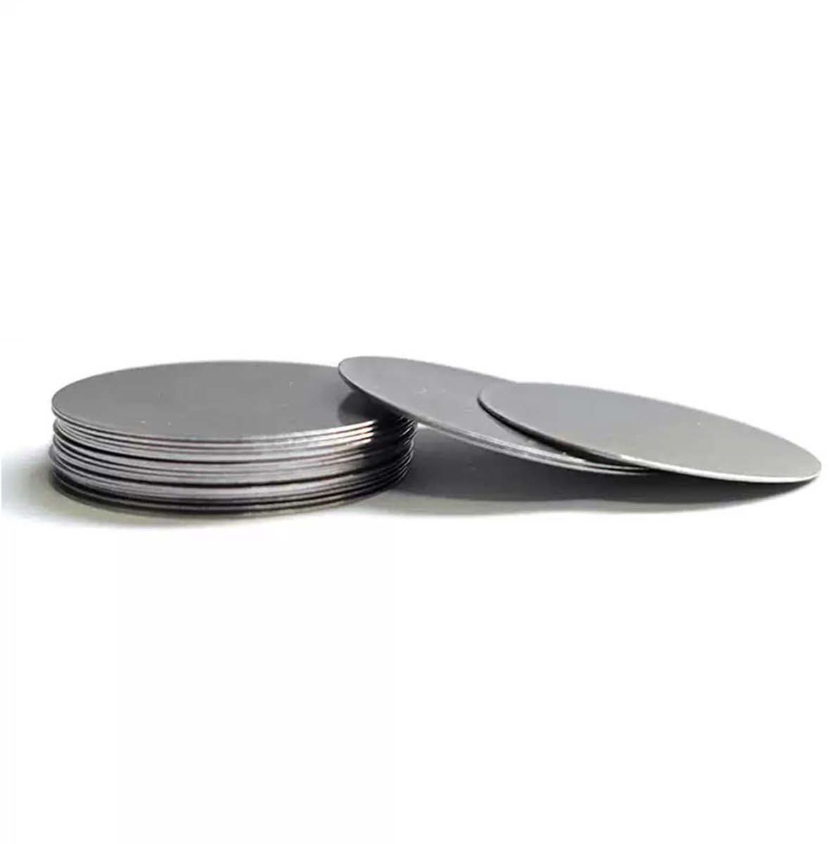 Ronde Schijven - Metalen Pads - Diverse Toepassingen - Ultradun 0.1mm - 20mm Diameter - Zilverkleurig