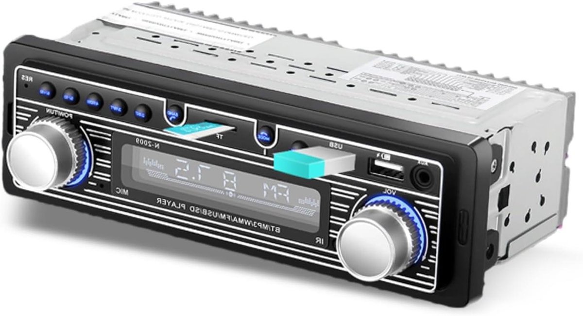 Auto Audio Ontvanger - Multimedia Stereo - Muziek Luisteren - Bluetooth 5.0 - Standaard DIN