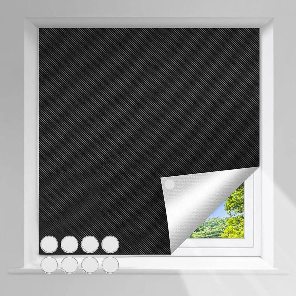 Verduisteringsstof - Raamverduistering - Slaapverbetering - Magnetische Bevestiging - 100x150 cm - Zwart