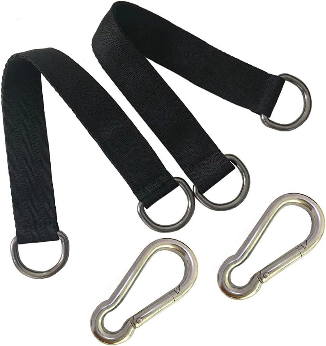 Boomhang Set - Schommel Ophanging - Buiten Spelen - Schadevrij Bevestigen - 25cm Lengte - Zwart
