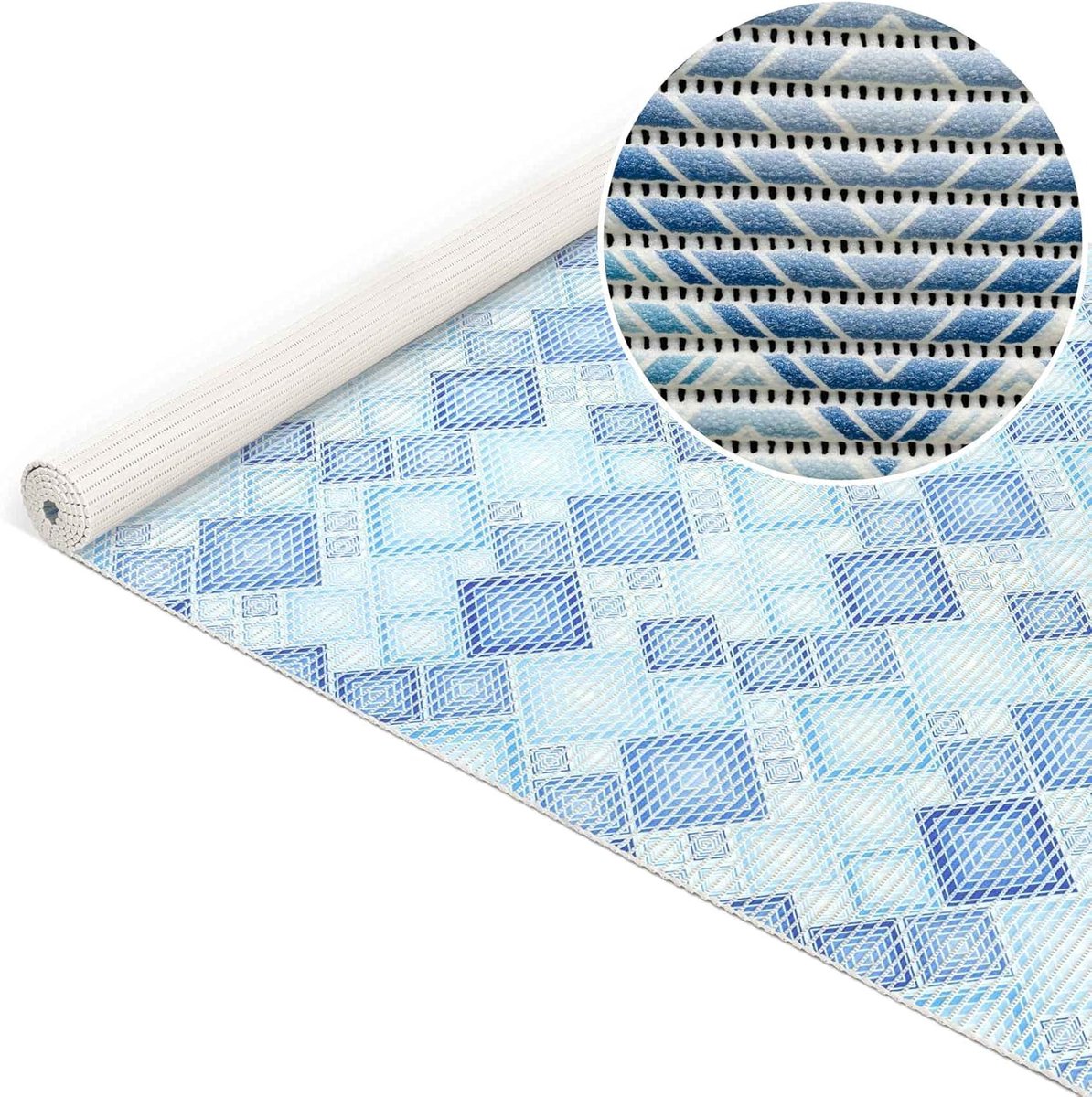 Badmat Schuim - Loopmat Douchemat - Veilig en Droog - Antislip Sneldrogend - 50 x 130 cm - Blauw