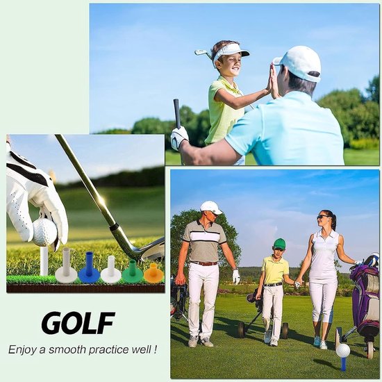 Golf Tees - Driving Range Mat - Golf Oefenen - Duurzaam Rubber Materiaal - Mixed Sizes - Kleurrijk van GOLF — afbeelding 3