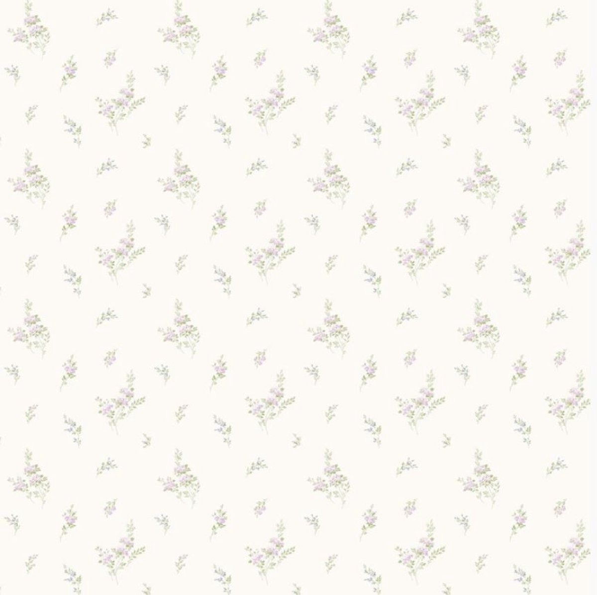 Behang – Landelijk behang – Bloemenbehang – Wit Lila Groen – Romantisch – Cottagecore – Vintage – Slaapkamer – Woonkamer – Babykamer – 0,53 x 10,05 M – Miniatures 2