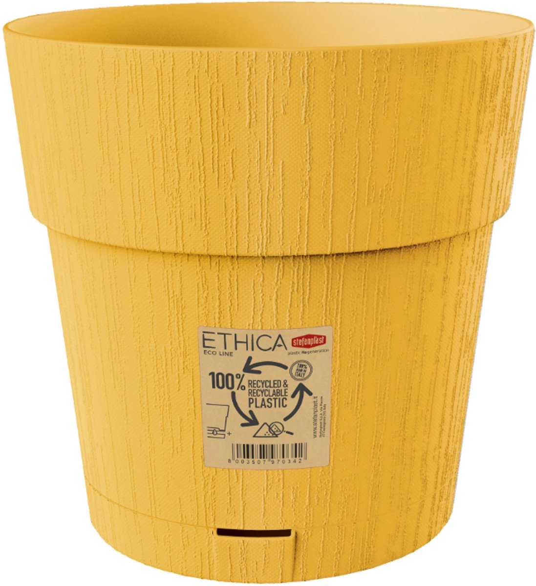 Bloempot 'Ethica' 25 cm – Gerecycled kunststof – Modern desi