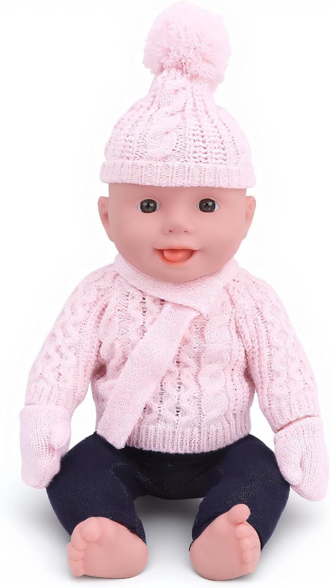 Poppenkleding Set - Poppenkleding Accessoires - Ouderschaps Spel - Gezond Veilig Materiaal - 18 Inch Poppen - Lichtroze