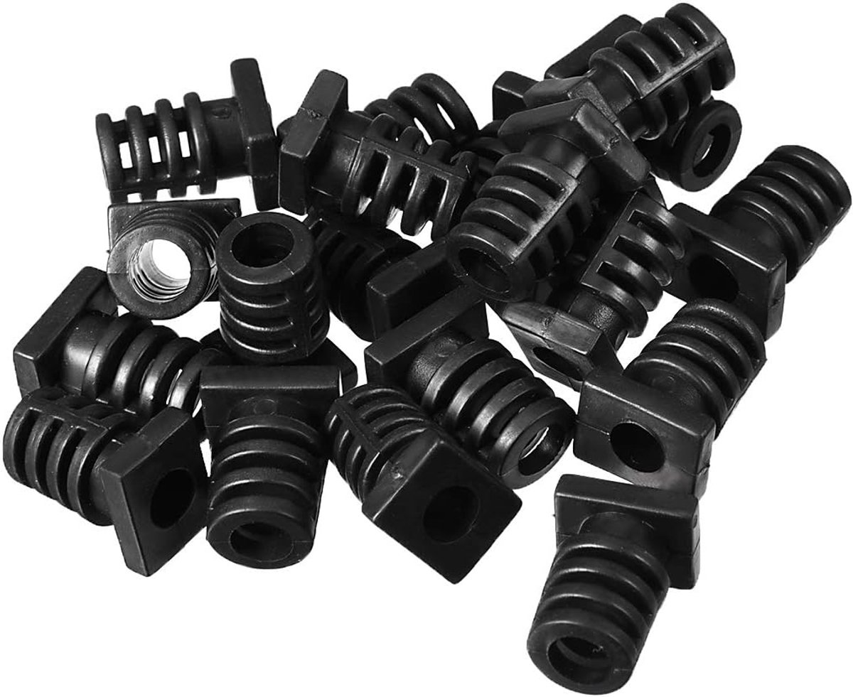 Kabel Beschermers - Draad Grommets - Bescherming Snoeren - Vierkante Vorm - 13.5x11.5 mm - Zwart