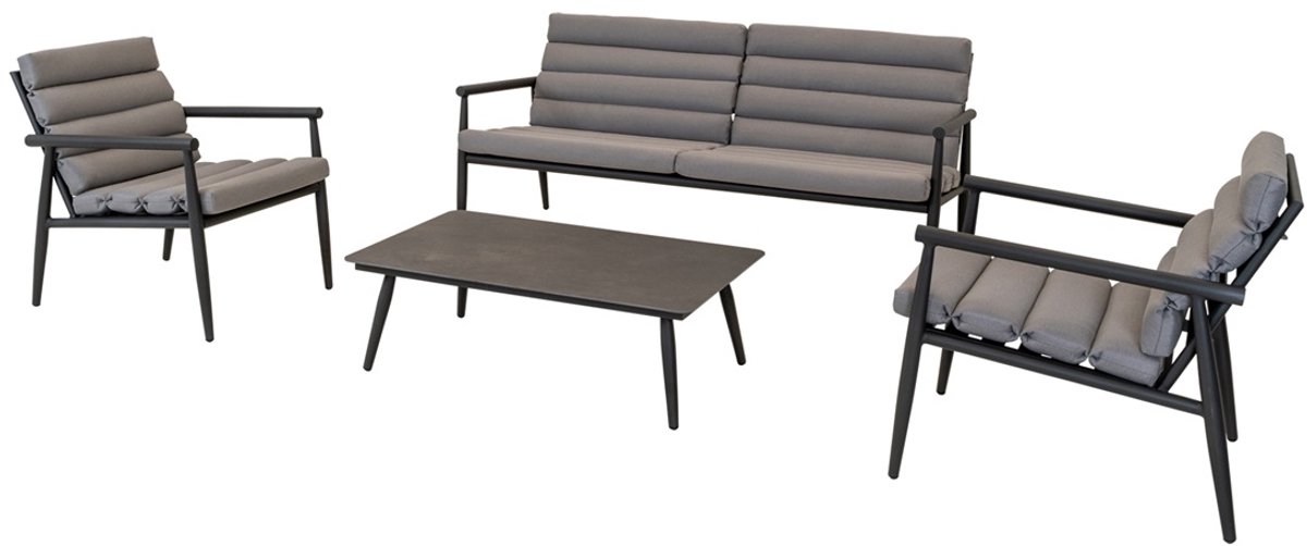 Lesli Living - Loungebank Harper - Grijs - 168x76x72cm