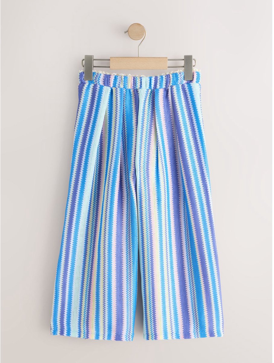 Next - Meisjes - Broek met structuur en strepen - Blauw