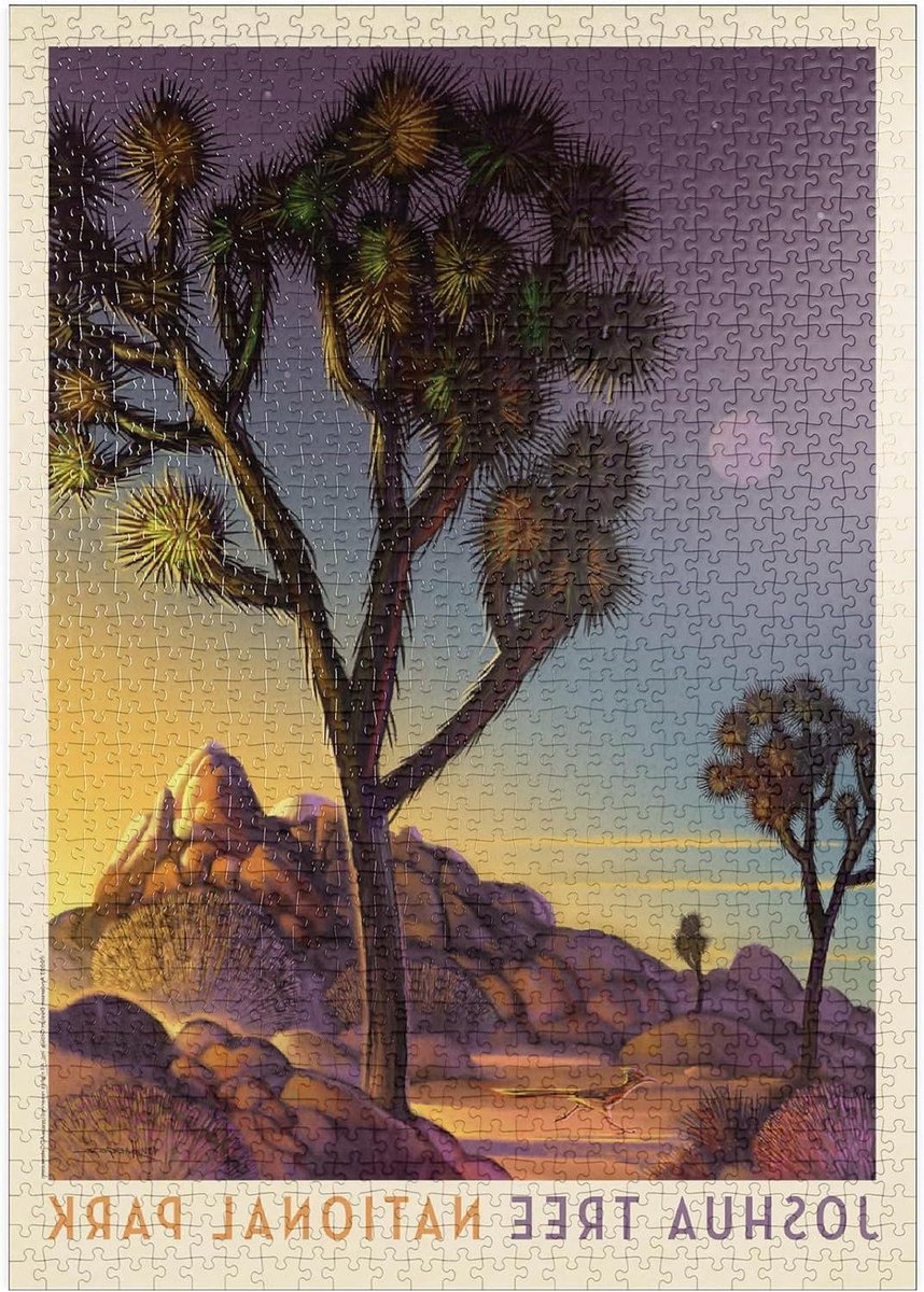 Legpuzzel Joshua Tree - Poster Puzzel Fotografie - Ontspannen Vrije Tijd - Vintage Poster Design - 1000 Stukjes - Meerdere Kleuren