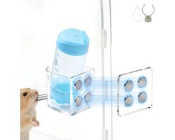 Hamster Waterfles Houder - Drinkfles Standaard - Kleine Huisdieren Voeden - Magnetische Grip Verstelbaar - Tot 5 cm Diameter - Transparant