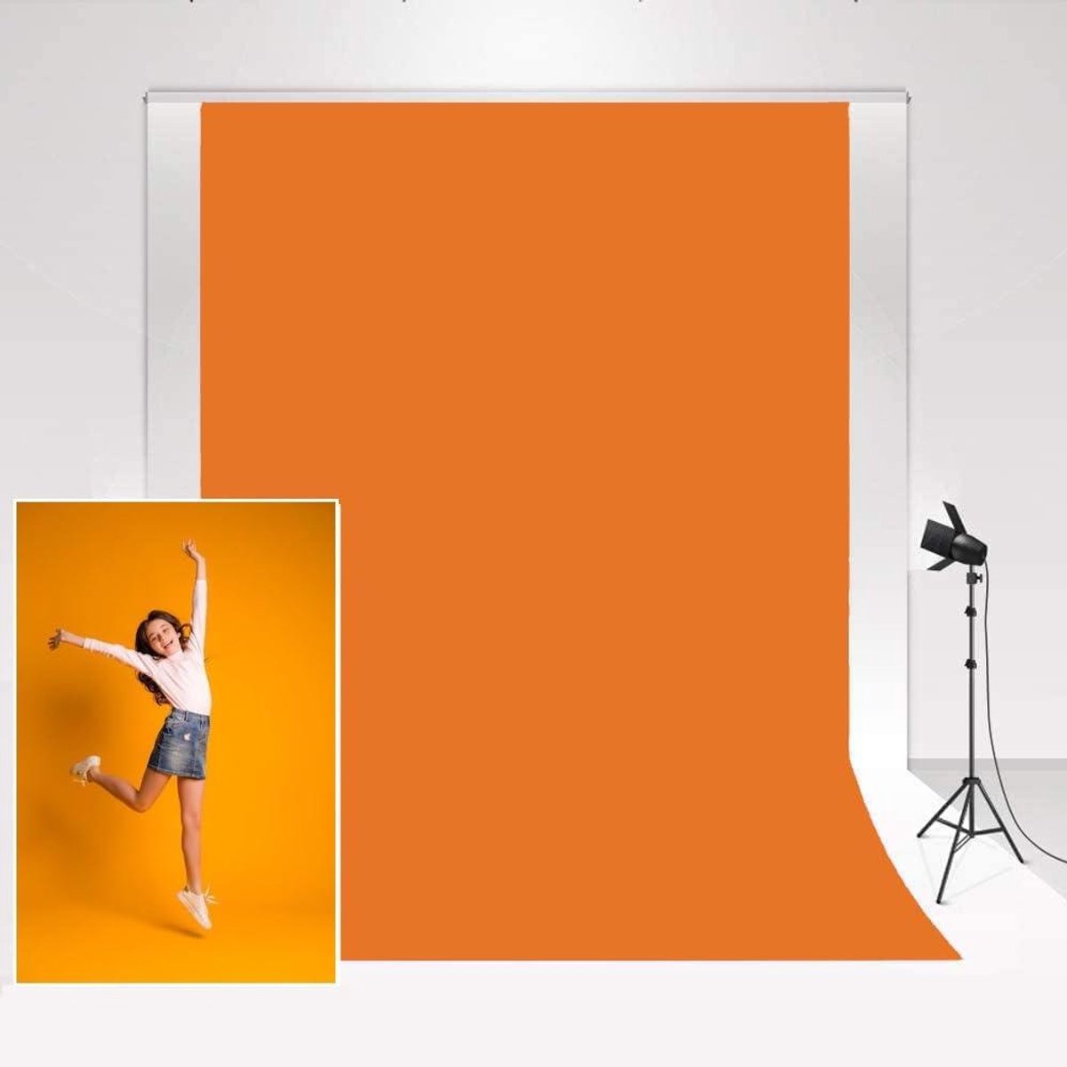 Fotostudio Achtergrond - Fotografie Doek - Portret Fotografie - Zachte Microvezel - 2x3m - Oranje