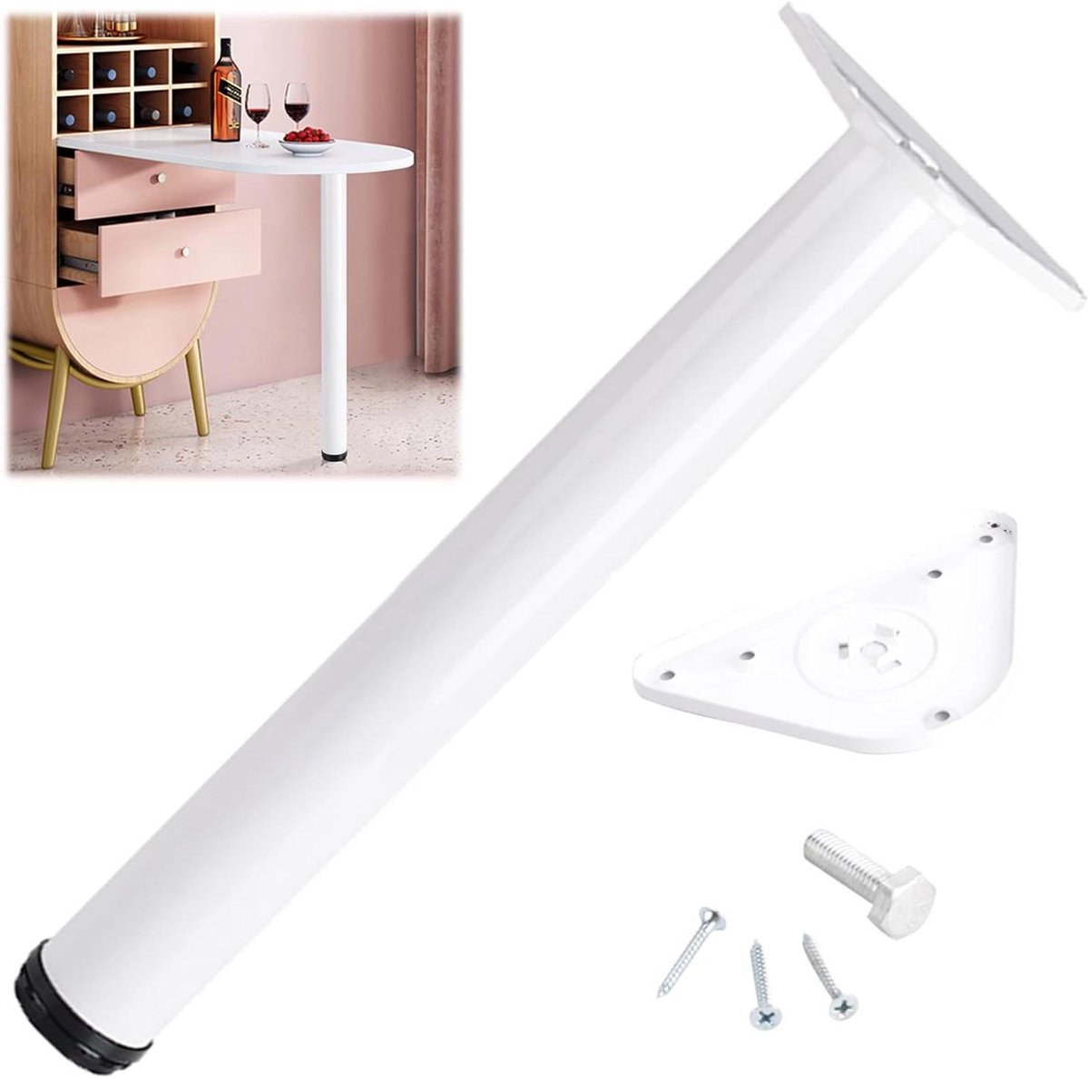 Tafelpoten - Meubelpoten Kastpoten - Meubels Stabiliseren - In hoogte verstelbaar - 30 cm - Wit