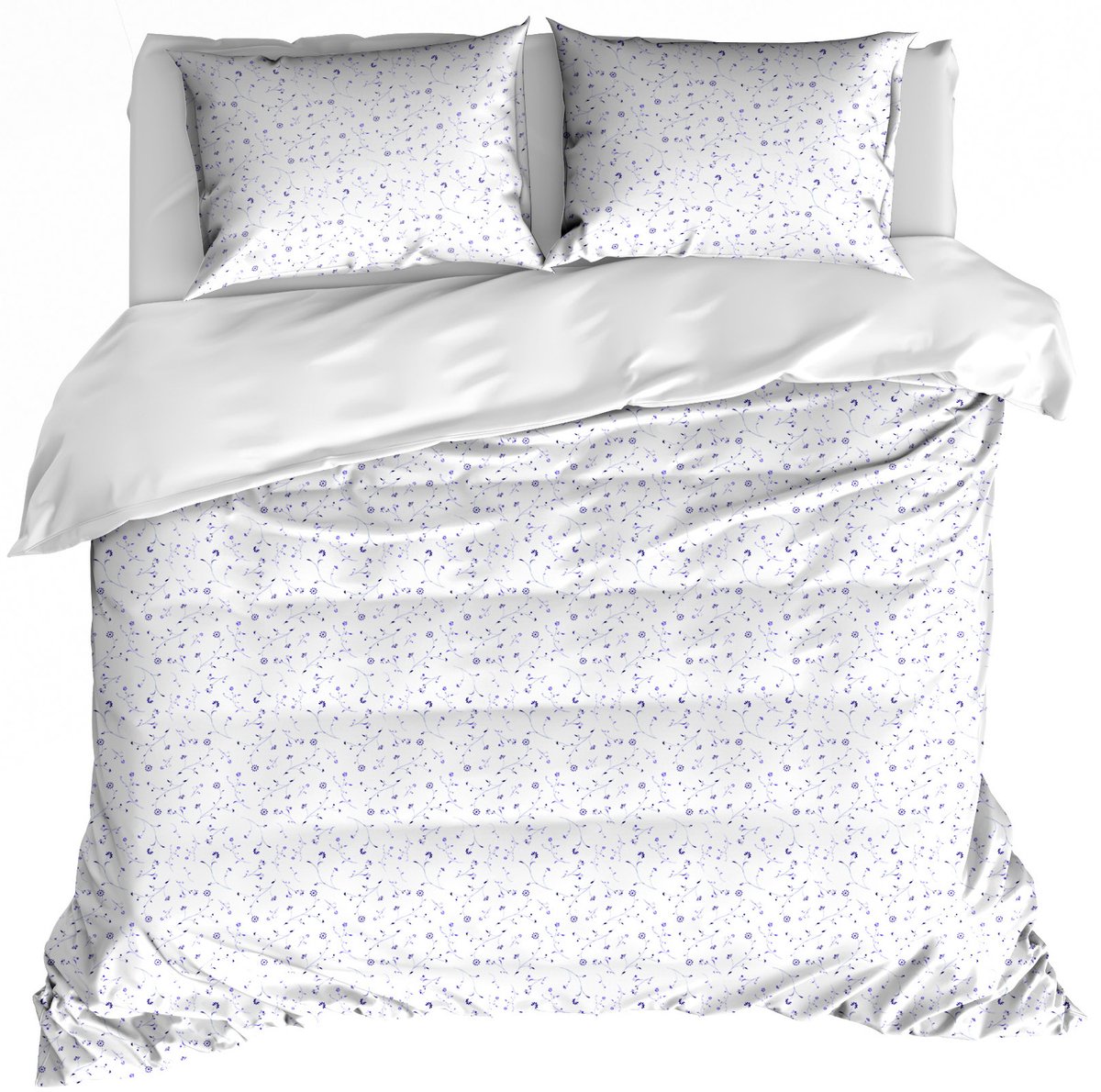 De Witte Lietaer Dekbedovertrek Lilia Porcelain - 240 x 220 + (2x) 60 x 70 cm - Katoen Percal