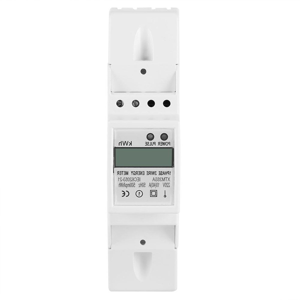Energier meter - kWh meter digitaal - Energieverbruik meten - Anti-stroomdiefstal functie - 10 (40) A - Wit