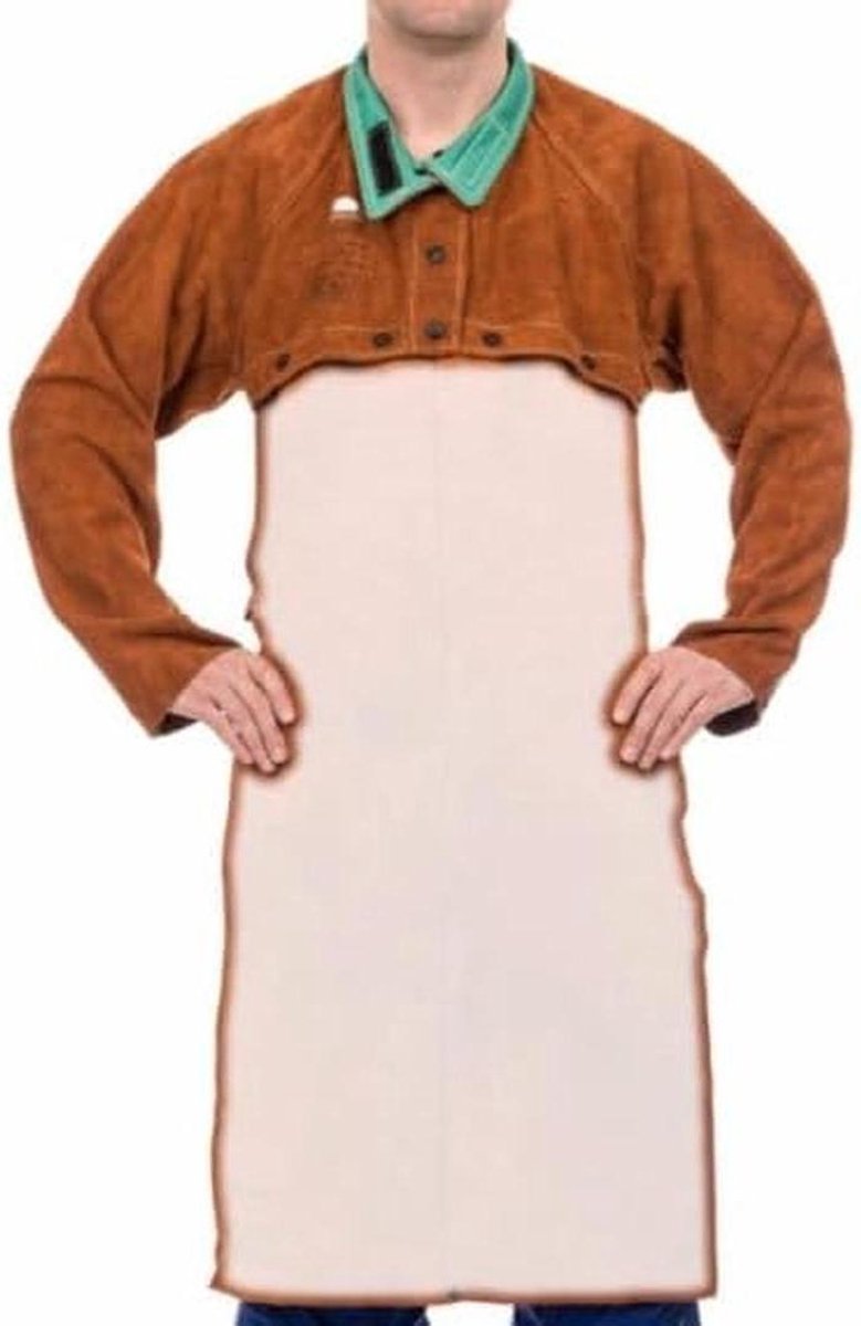 Lasjack - Lashandschoen Lasschort - Bescherming bij lassen - Hittebestendig materiaal - Maat L - Bruin