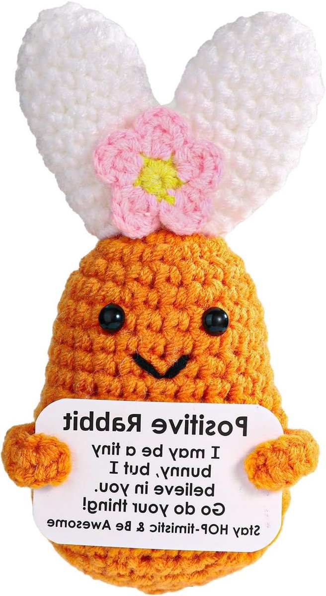 Gehaakte Konijn voor Emotionele Ondersteuning, Inspirerend Cadeau voor Thuis en Kantoor, Perfect voor Pasen en Decoratie