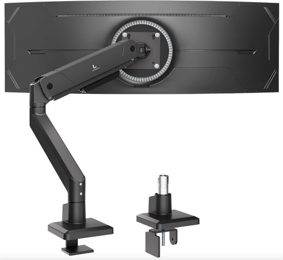 Beste Monitorbeugels 2026 – Top 5 Vergelijking 19 LEVANTU® Single Monitor Arm - Monitorbeugel met Gasveer - Ultrawide monitor arm - Monitor beugel tot 45 inch -16 kg- Monitor standaard - Zwart