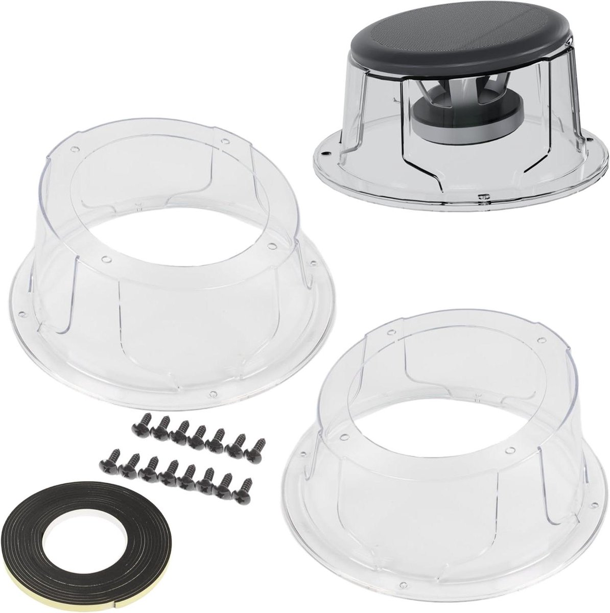 Universele Luidsprekerboxen - Speaker Behuizingen Pods - Bescherming Luidsprekers - Schokbestendig UV-bestendig - 6.5 inch - Transparant