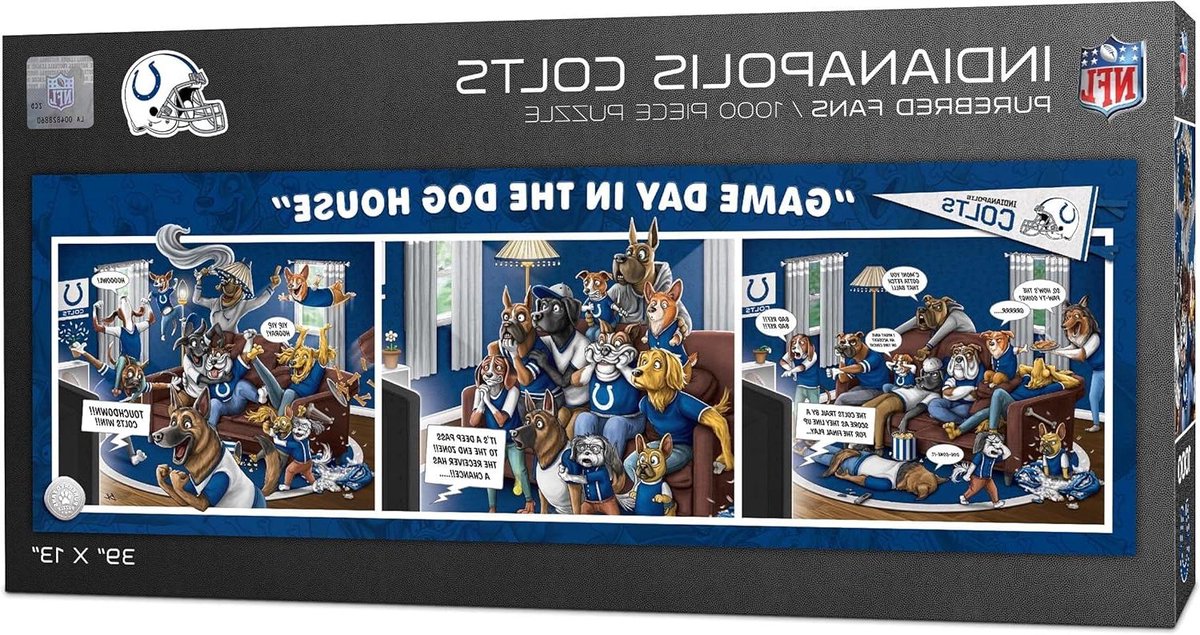 Indianapolis Colts Puzzel - Legpuzzel NFL - Ontspannen Vrije Tijd - Origineel Kunstwerk - 39 x 13 inch - Team Kleuren