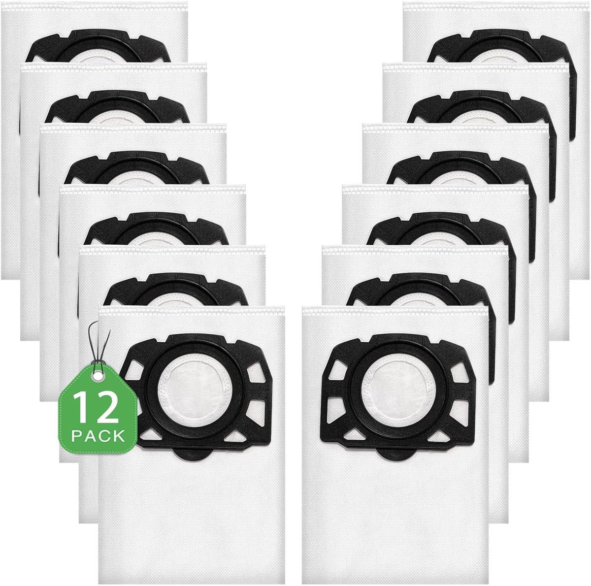 12x Stofzuigerzakken geschikt voor Kärcher WD 2 Plus - WD 3 - KWD 1-3 - MV 3 - SE 4001/4002 - KFI 357 - 3-Laags Vliesfilter - Scheurvast - Reserveonderdelen Pakket