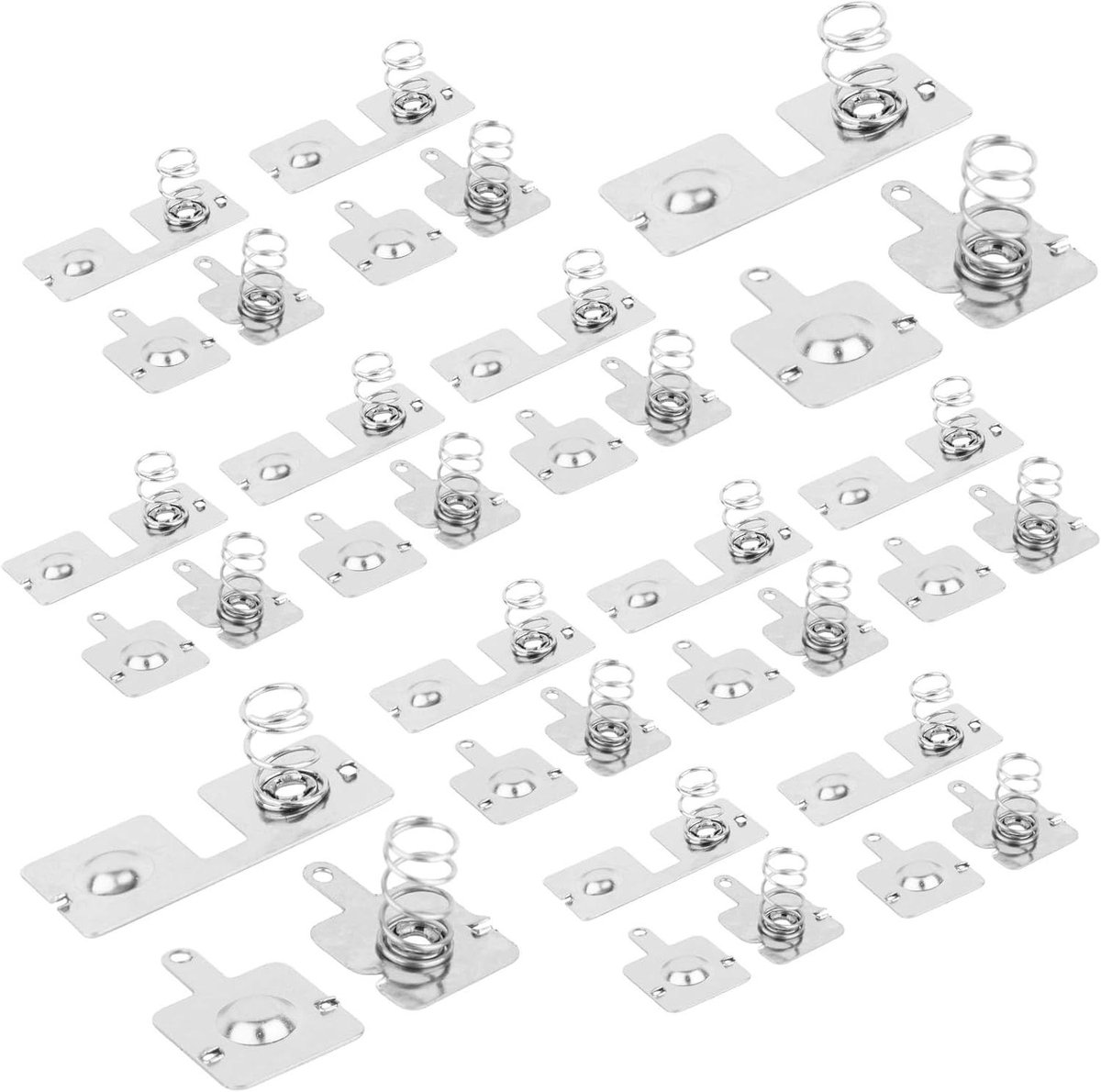 Batterij Contactplaten - Veercontactplaten AA - Batterij Reparatie - Flexibel Veerontwerp - 12x26.5 mm - Zilver