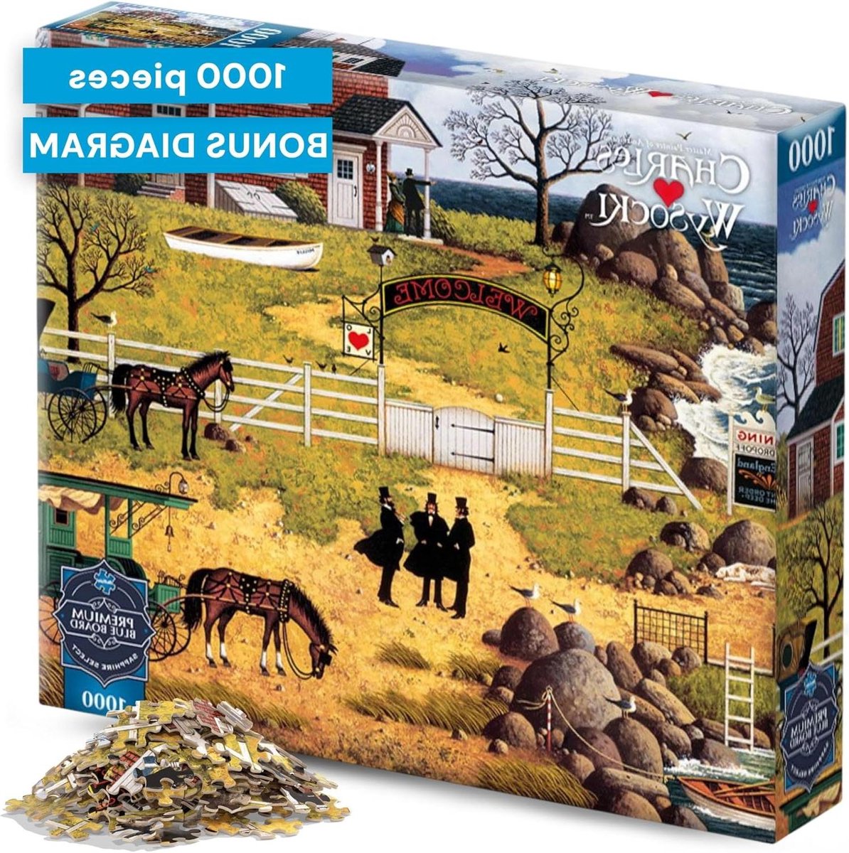 Legpuzzel 1000 stukjes - Volwassen puzzel Puzzelspel - Ontspannende activiteit - Blauw puzzelbord - 678x502 cm - Formuleren van het Plan