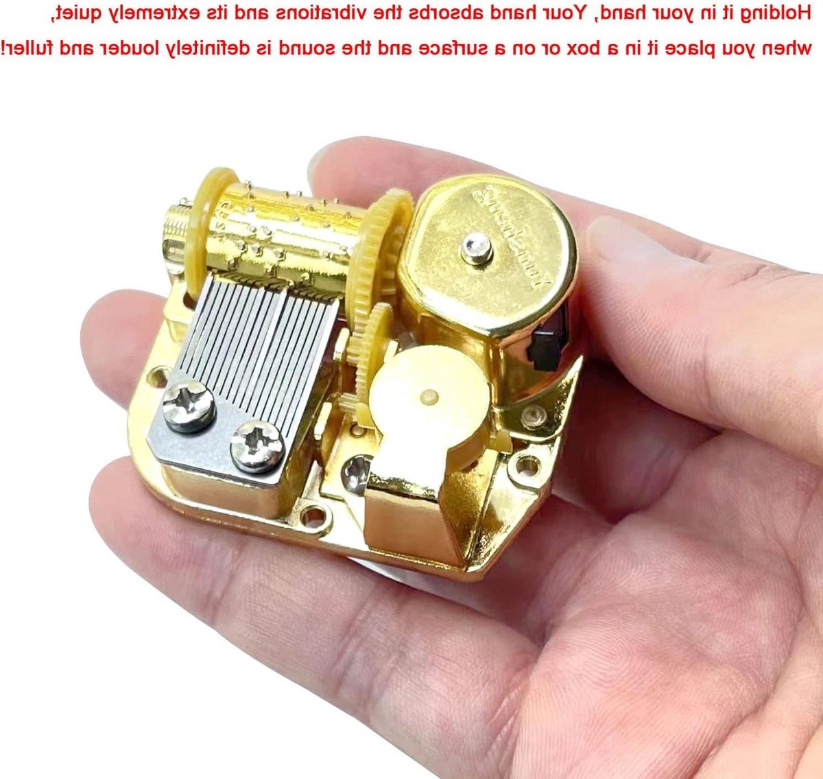 Muziek Mechanisme - Muziekdoos Uurwerk - Zelf Muziekdoos Maken - Vergulde Windup Beweging - 5 x 4.5 x 2 cm