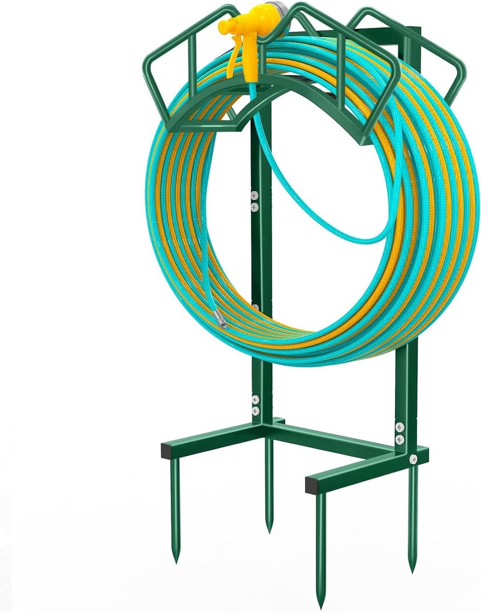 Tuinslanghouder - Slangopslag - Tuinonderhoud - Versterkte structuur - 114 cm hoog - Groen