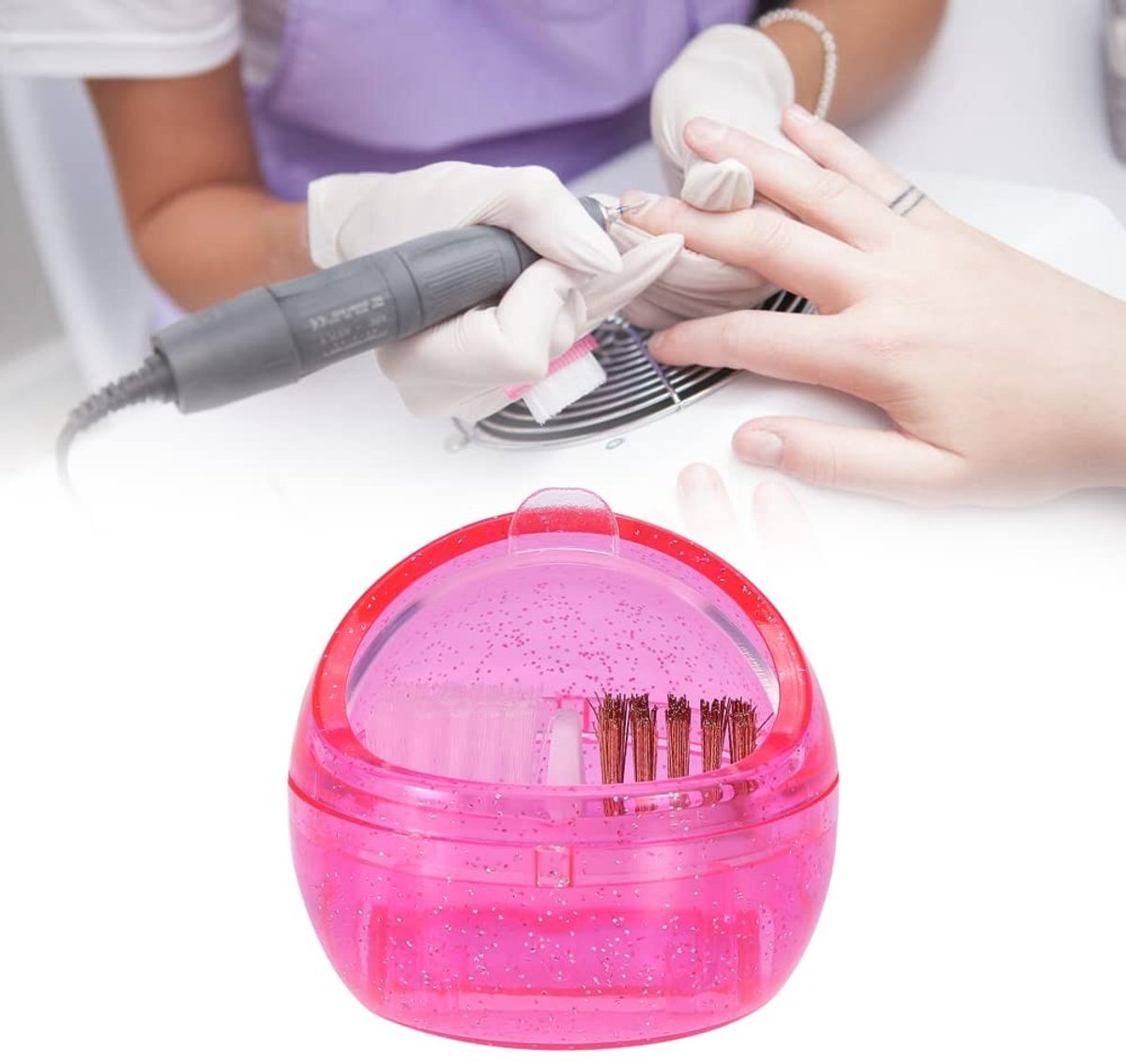 Golden crown - Nail Cutter Cleaner - Manicure Tools - Dual Clean Brush - Compact - Ceramic Bits - Effectieve reiniging - Voor thuisgebruik - Handig fo