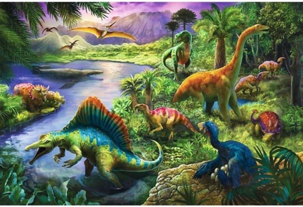 Dino Puzzel - Dinosaurussen Puzzel - Kinderen Puzzelen - 260 Stukjes - 60 x 40 cm - Gekleurd