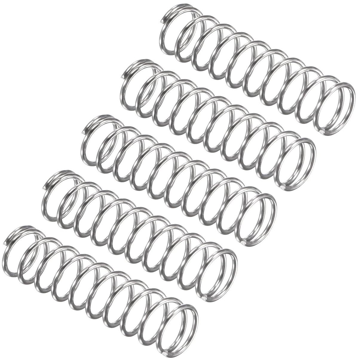 Drukveer RVS - Compressieve Veer - Apparaten Reparatie - 304 Roestvrij Staal - 8mm x 0.8mm x 30mm - Zilver