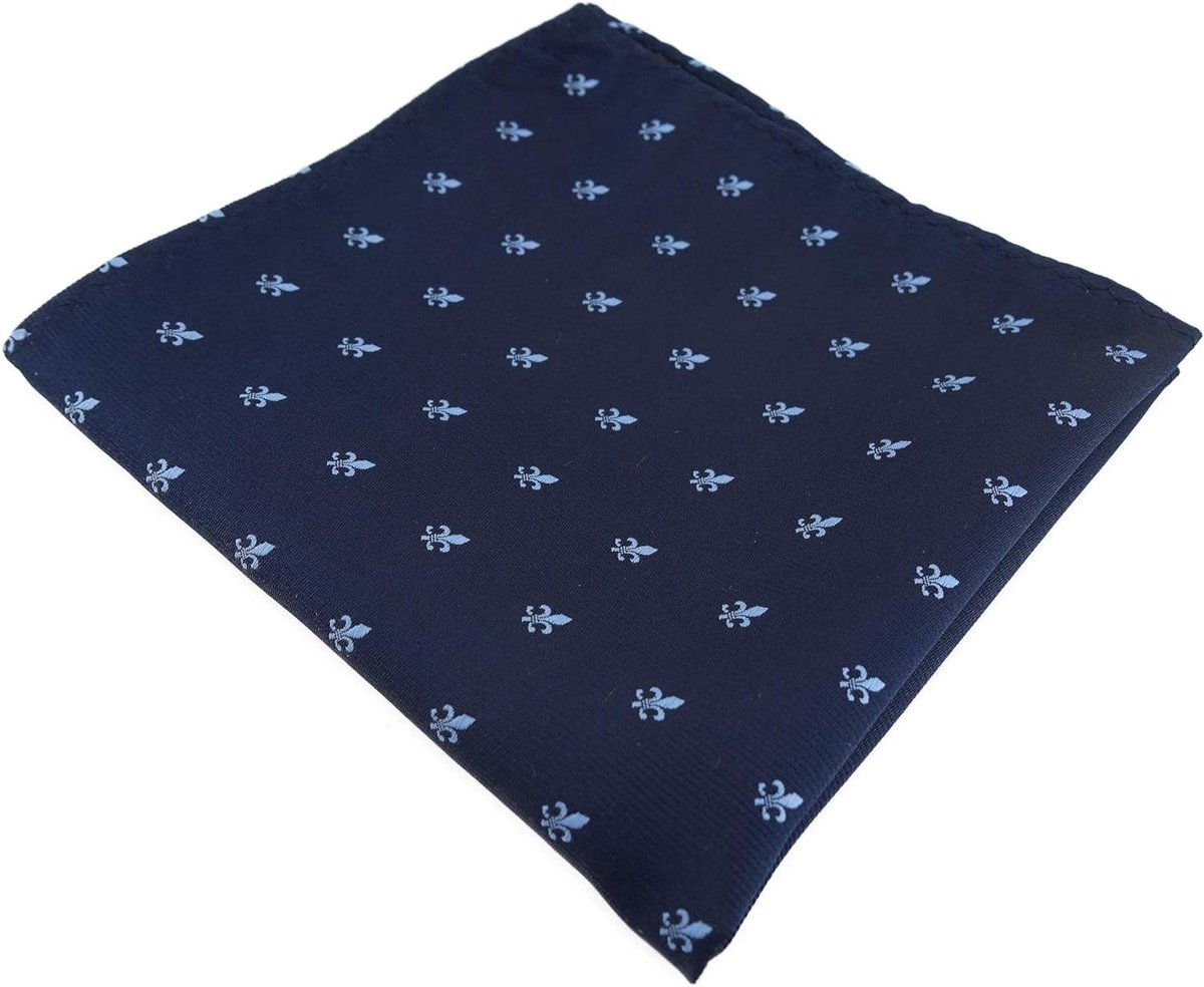 Zakdoek Heren - Pochette Mannen - Outfit Completeren - Lilies Patroon - 30x30 cm - Navy Blauw