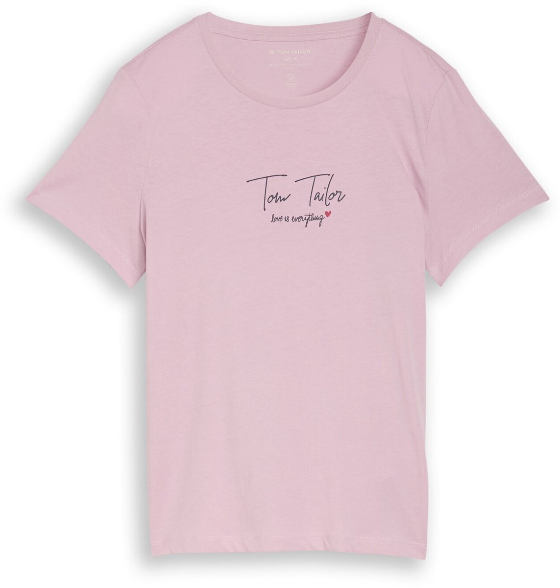 Tom Tailor - T-shirt met logo-print - Maat S - light elderberry