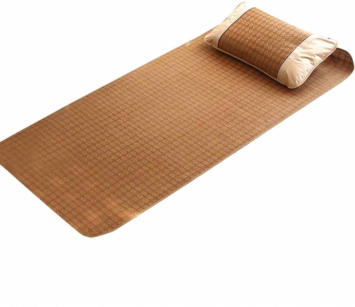 Zomer Slaapmat - Koelmatras Rotan - Koel slapen - Ademend honingraatontwerp - 135 x 200 cm - Lichtbruin