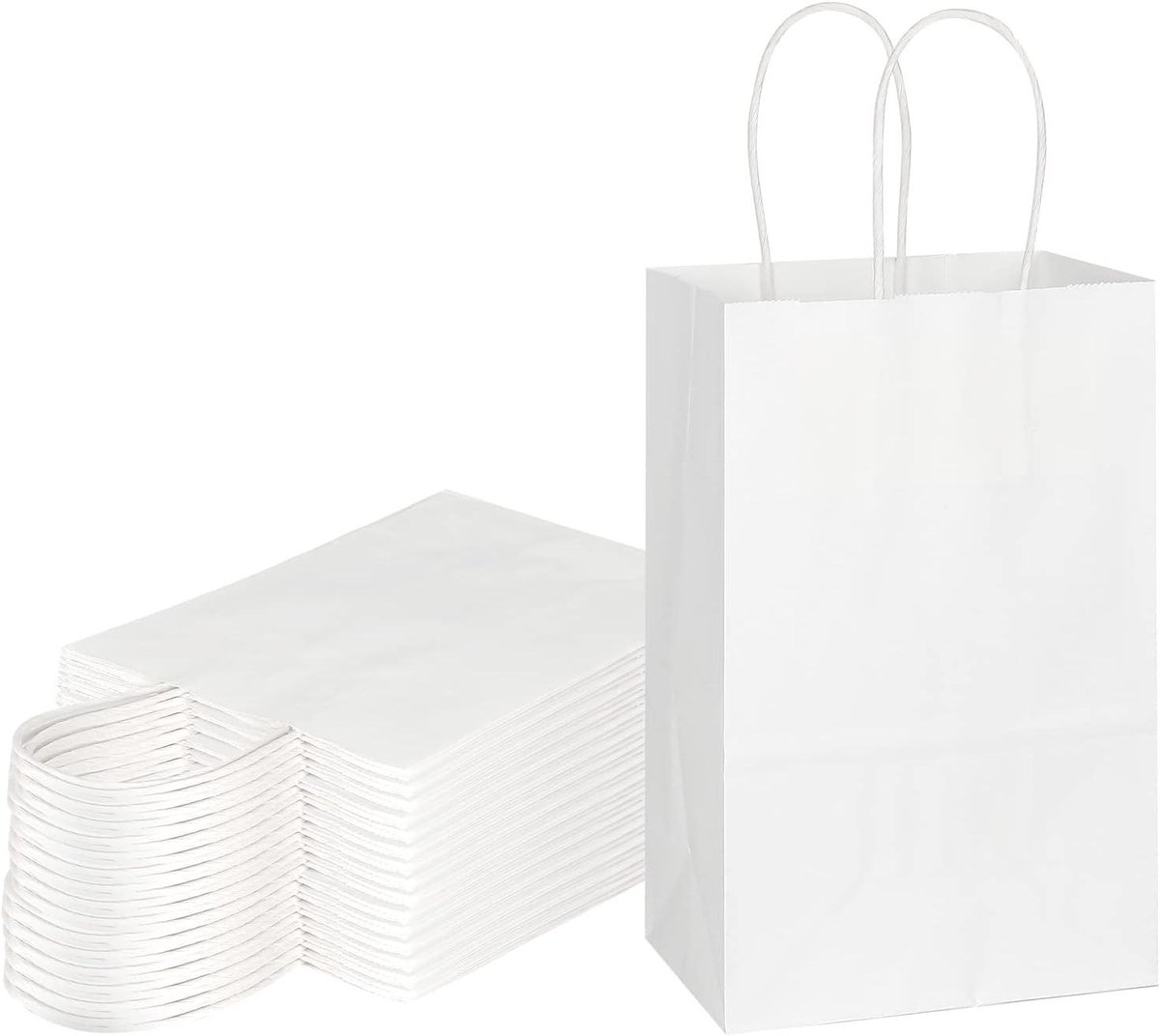 Papieren Zakken - Cadeautasjes Kraft - Feestelijke Verpakking - Met Handvatten - 1325 x 825 x 20 cm - Wit