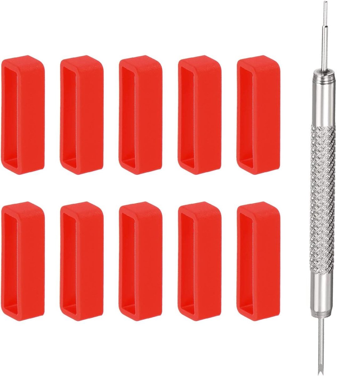Horlogeband Lusjes - Band Houders - Horlogeband Reparatie - Rubberen Bevestiging - 26mm - Rood