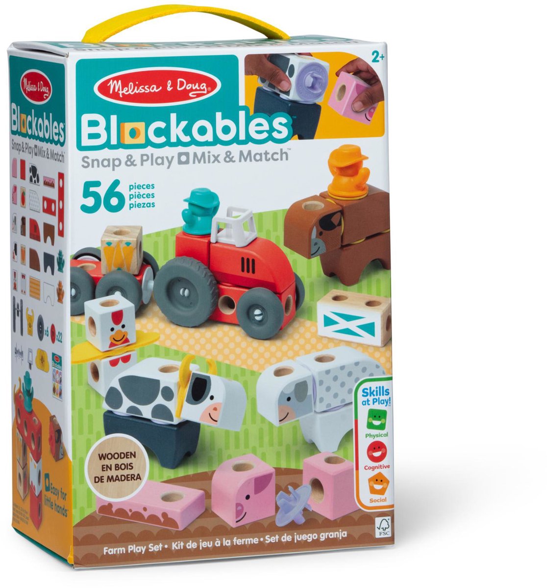 Melissa & Doug – Blockables™ Boerderij speelset – met draagbare bewaardoos — afbeelding 9