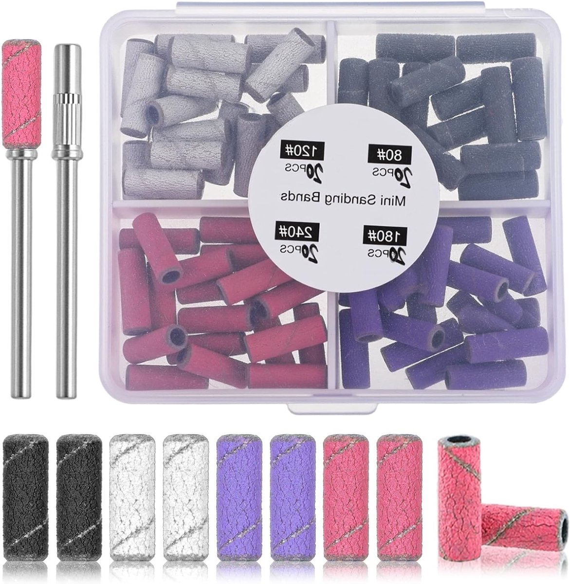 82 Stuks Mini Nagelknipper Accessoires, Mini Slijpkappen en Nagelboor 3.4 mm voor Manicure, Pedicure en Nagelontwerp
